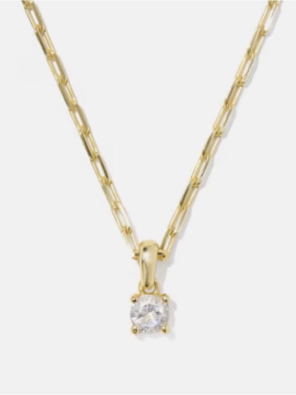Kendra Scott Lexi Short Gold Pendant Necklace with Clear Stone